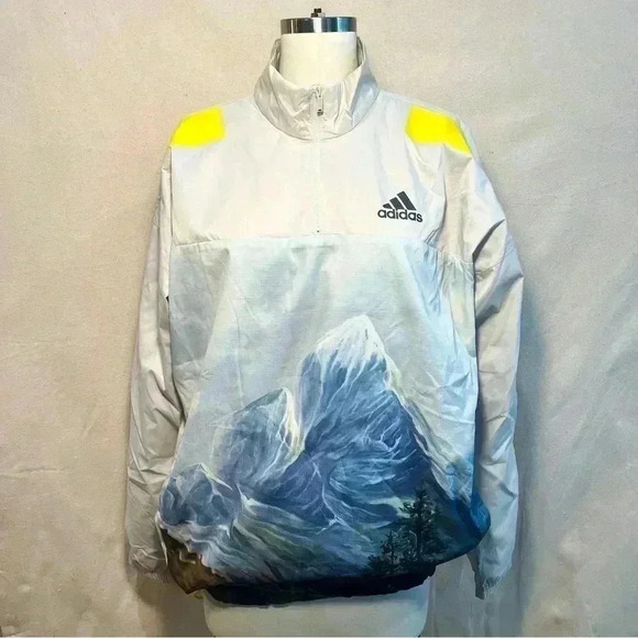 Adidas | Snow Graphic 1/4 Zip Pullover - Cream / Sz S - Picture 2 of 11